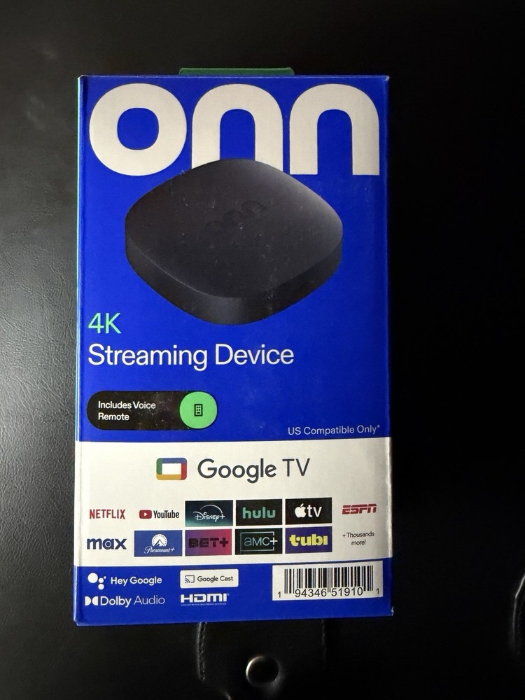 onn 4K Streaming Device, Google TV – Fast Streaming, Ultra HD, 8GB Storage, 2GB
