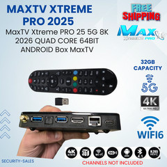 MaxTV Xtreme PRO 25 5G 8K 2026 QUAD CORE 64BIT ANDROID Box MaxTV