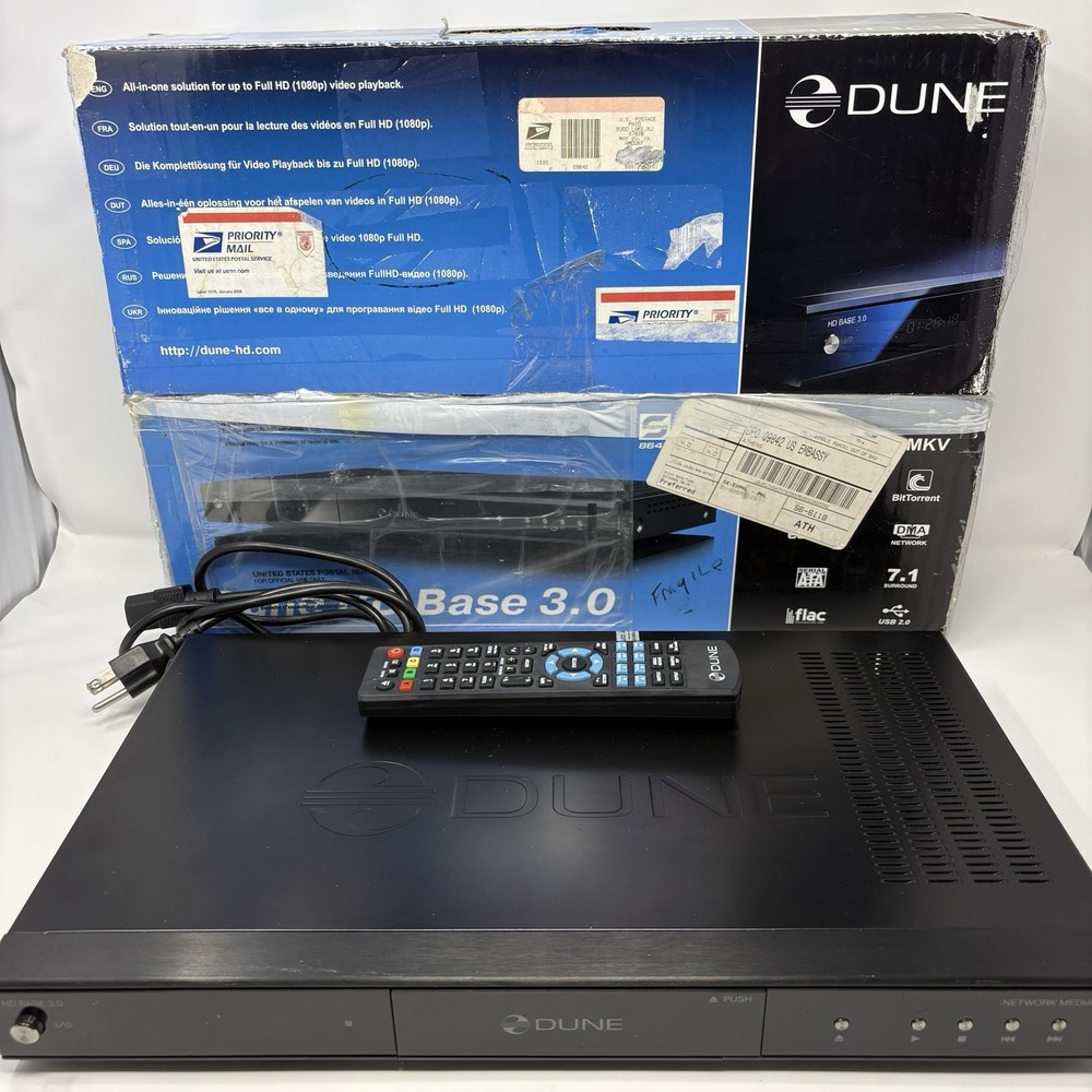DUNE HD Base 3.0 Network Media Player w/ Remote – Fully Tested, Works Great