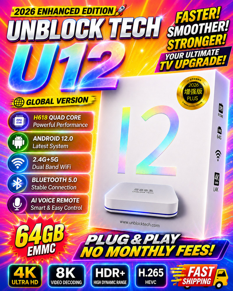 Latest Unblock UBOX Gen 12 安博盒子12 2026 Model Android TV Box 4G+64G 6K WiFi6