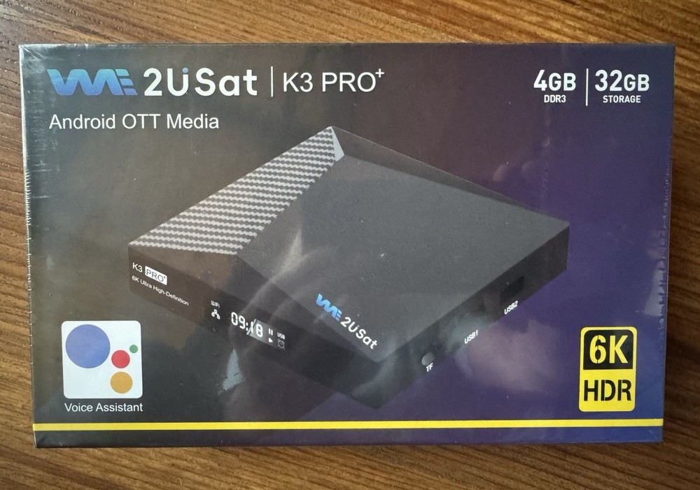 We2USat K3 PRO+ 6K HDR Android TV Box Remote Control 4GB RAM + 32GB Storage