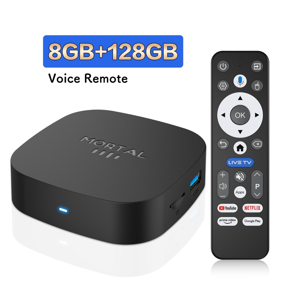 8K 4K Smart TV Box Android Quad Core 8GB RAM 128GB WiFi Media Player