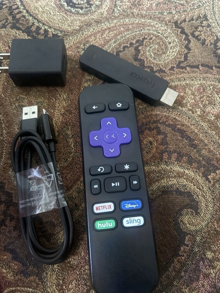 Roku 3800x streaming stick with remote and ower Cable Tested in Miami