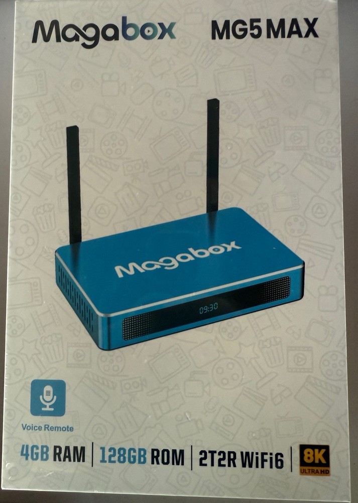 New 2026 Magabox MG5 MAX 8k UHD Media Box 4GB + 128GB Voice Command Remote