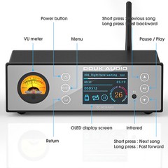 Douk Audio C100 PRO Hi-res ESS9038 Preamp Bluetooth Streamer Player DSD512