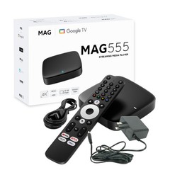 MAG555 4K Streaming TV Box with Google TV Voice Control HDMI USB Easy Setup
