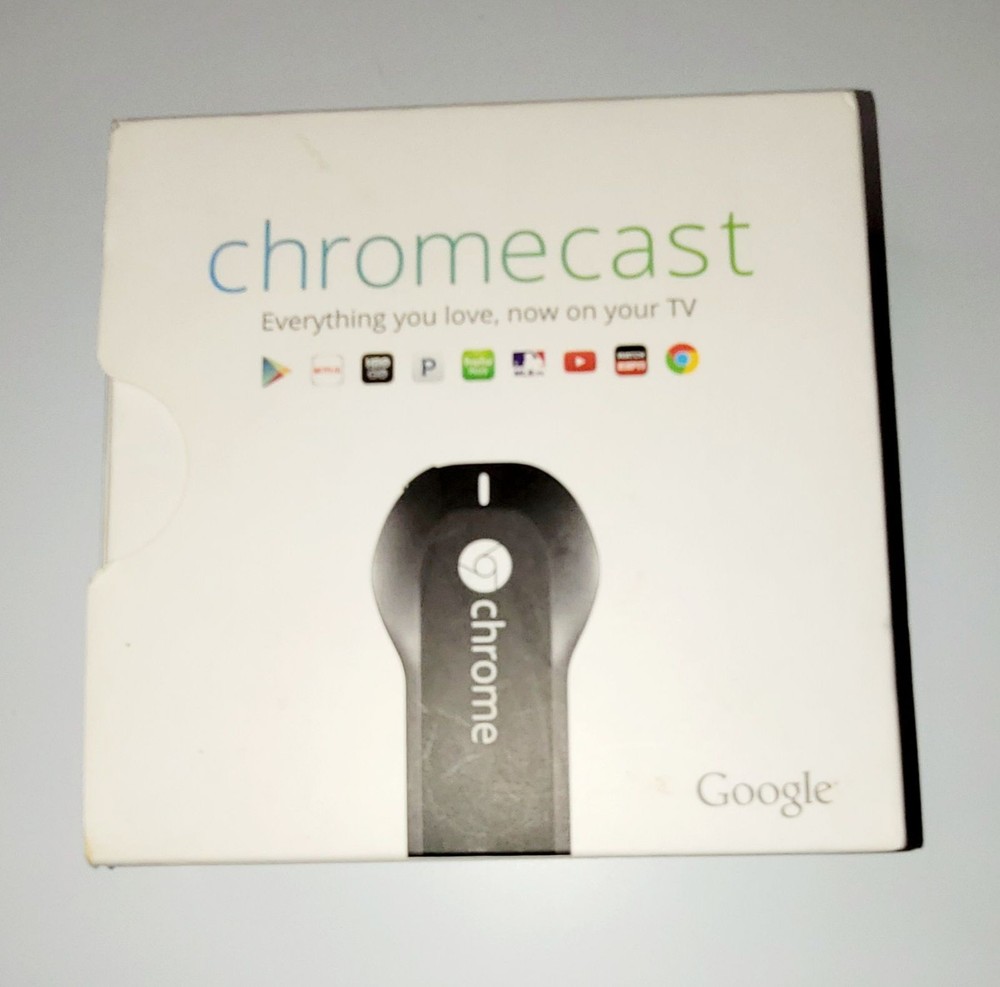 Google Chromecast HDMI Streaming Media Player Black 1st Gen USB Cable Boxed