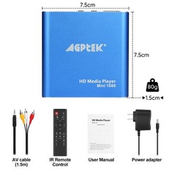HDMI Media Player, Blue Mini 1080p Full-HD Ultra HDMI MP4 Player for -MKV/RM/…