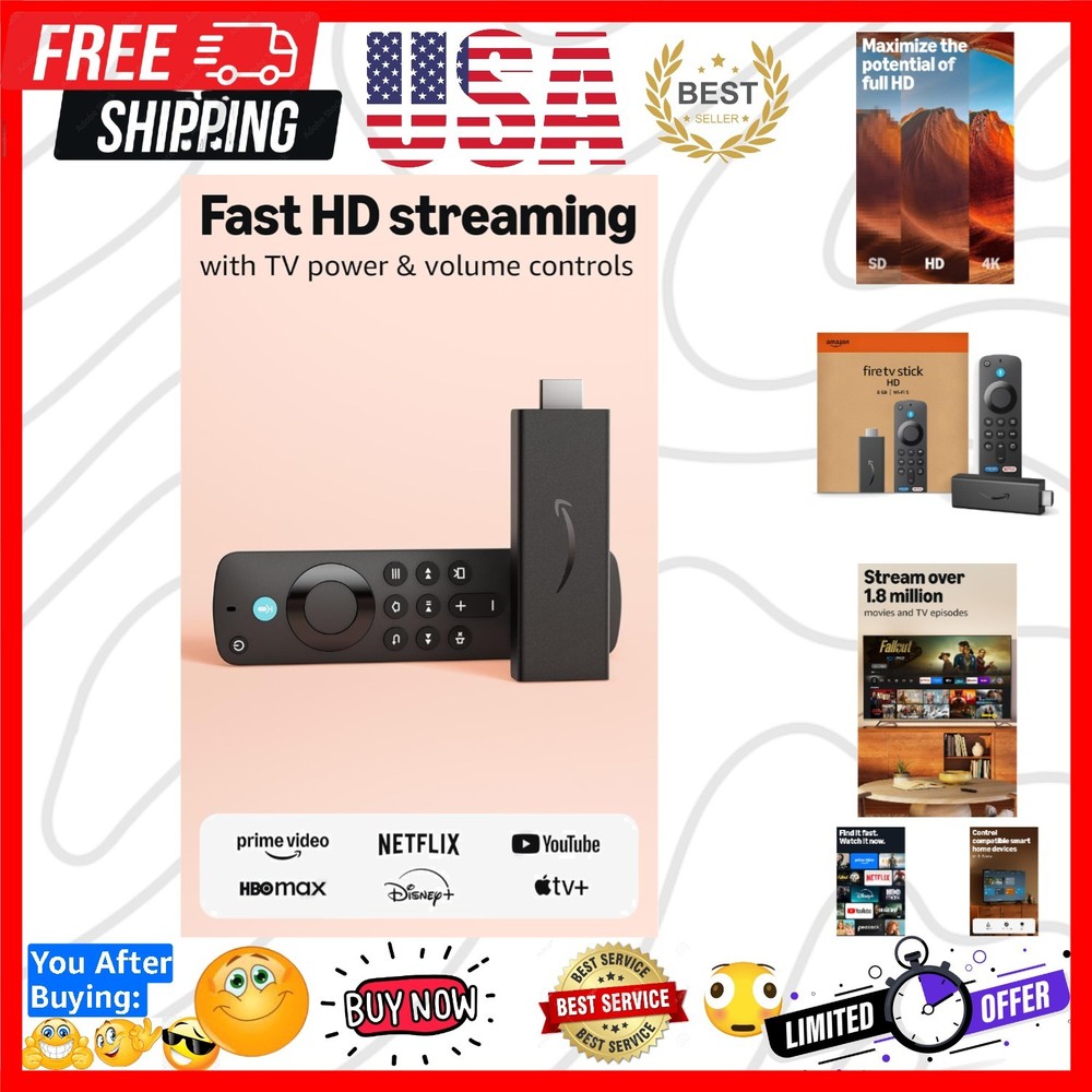 Stick HD newest model, free and live TV, Alexa Voice Remote, smart home contr…
