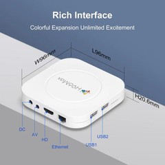 H96 Max M1 Plus Android 14.0 Smart TV Box, RK3528 Quad-core ARM Cortex-A53, 2GB