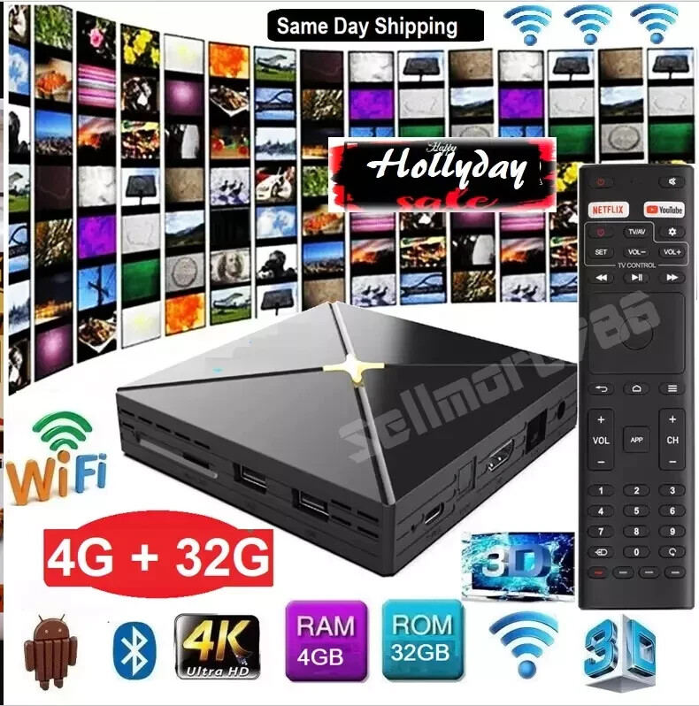 Best Android TV BOX Arabic Streaming 6k – WI-FI 4GB Ram 32GB Rom