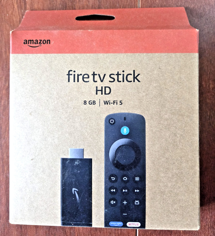 NEW IN SEALED BOX AMAZON FIRE STICK TV HD 1080p WITH ALEXA REMOTE 8GB WI-FI
