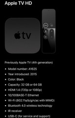 Apple TV HD Media Streamer (4th Gen.) 32GB – Black A1625 / MR912LL/A –