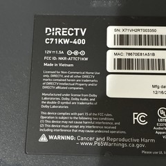 Direct TV Streaming Player Stream Box C71KW-400