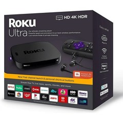 NEW Roku Ultra 4K/HD/HDR Streaming Media Player with JBL Headphones 4661R- Black