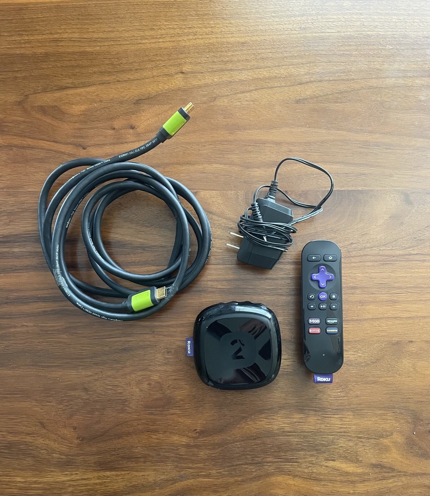 Roku 2 2720X Streaming Player, including a remote, power adapter and HDMI Cable