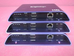 Lot of 3 BrightSign HD223 HD3 Network Interface Digital Signage Media Players