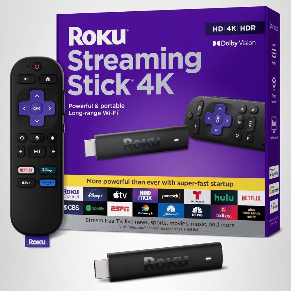 Roku Streaming Stick 4K – HDR & Dolby Vision Roku Streaming Device for TV with V