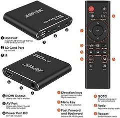 HDMI Media Player, Black Mini 1080p Full-HD Ultra HDMI Digital Media Player f…