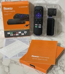 Roku Premiere 4K & HDR Streamer w/ Simple Remote & Cables 3920R Complete Used