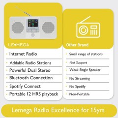 Lightweight IR4S Internet Radio with FM, Bluetooth & Battery Power for Anywhere