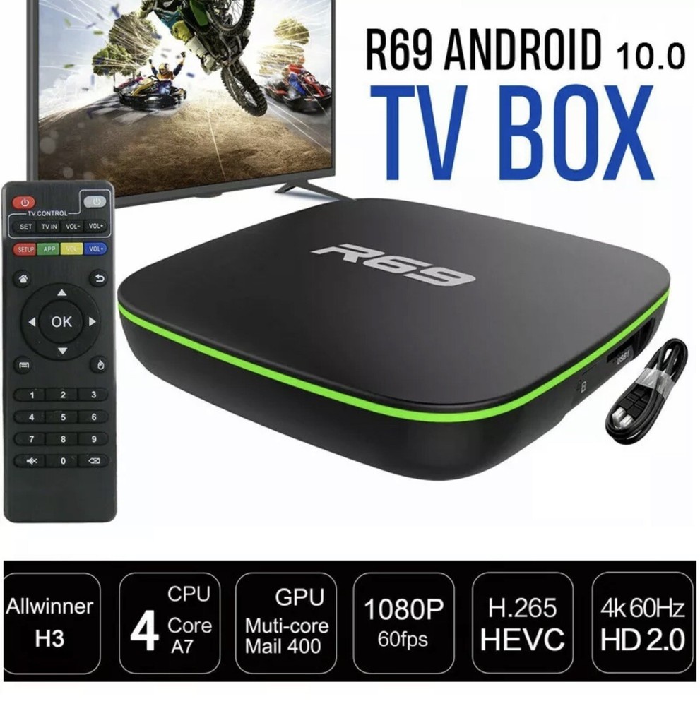 TV BOX Android 10.0 4K FULL HD 1080P 4GB 64GB RAM Smart Decoder WIFI