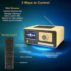 Ocean Digital WR-393 WiFi Internet Radio with FM, Podcast, Bluetooth Speaker,…