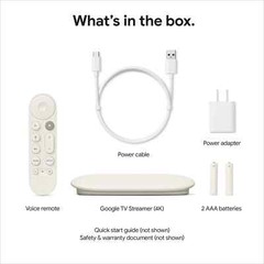 Google TV Streamer (4K) w/ Voice Activated Remote (Porcelain)
