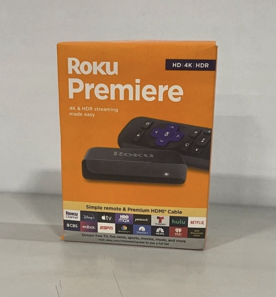 Brand New! Roku Premiere 4K HDR Streaming Player HD Watching TV Stream!