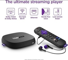 New ROKU Ultra HD 4K HDR Ultimate Streaming Device 4802R Rechargeable Remote
