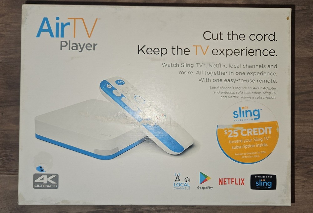 AirTV Streaming Media Player 4K Sling Netflix Google Play Streaming Device