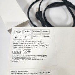 Apple TV HD 32GB A1625 MR912LL/A w/Siri Remote Box HDMI Cable Tested Works
