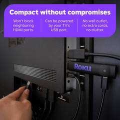 Roku HD Streamer 2026 Streaming Stick Device for TV with Voice Remote Free Cable