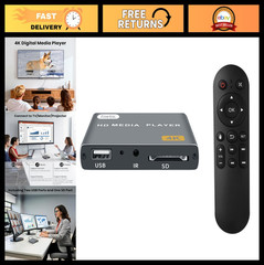 4K Digital Media Player – HDMI/AV Output, USB/SD Card Support, Auto Playback, Lo