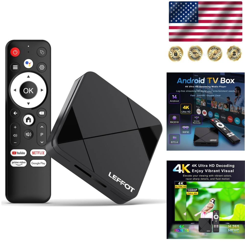 RK3518 4K Streaming Device – 16GB Storage, WiFi 6 & Hands-Free Remote Control