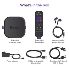 Roku Ultra | The Ultimate Streaming Device 4K/HDR/Dolby Vision/Atmos, Rechargeab