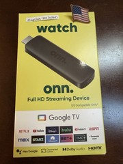 Onn Google TV Full HD Streaming Stick Device 2K VOICE REMOTE Power Adaptor NEW