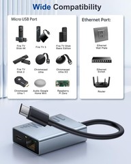 Ethernet Adapter for 4K Streaming, Compatible with Fire TV Stick and Chromecast