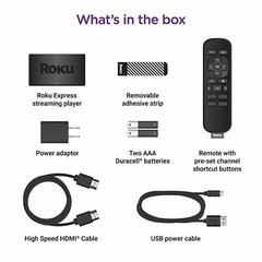 ROKU EXPRESS 3930R HD STREAMING MEDIA PLAYER 2019 MODEL remote smart tv pc hdmi