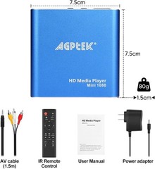 HDMI Media Player, Blue Mini 1080p Full-HD Ultra HDMI MP4 Player for -MKV/RM/