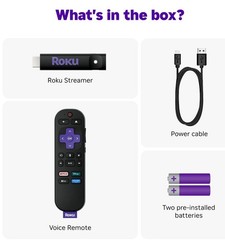 Roku 3840S2 Streamer HD Media Player w/ Voice Remote – 2025 Model