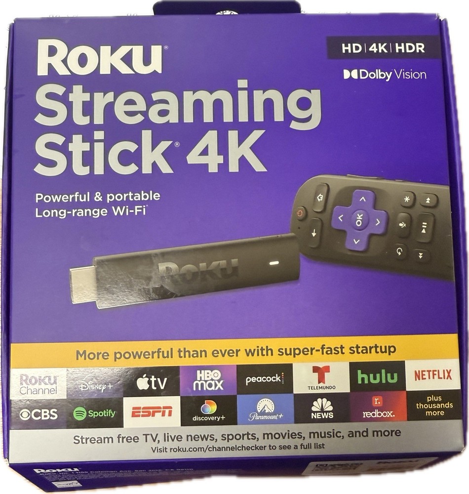Roku Streaming Stick 4K Device 4K HDR Dolby Vision Voice Remote – 3820RW