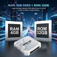 M98-H6 Android 14 TV Box 4K Ultra HD WiFi6 BT 5.4 4+32 GB Streaming Media Player