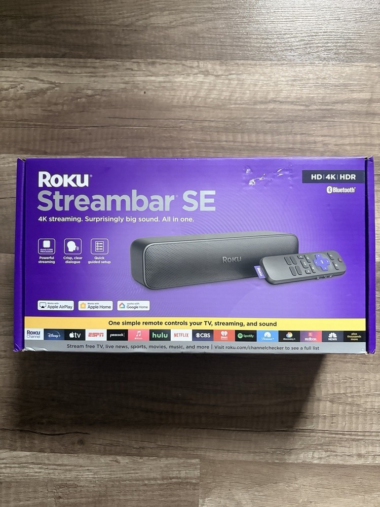 SEALED Roku Streambar SE 4K HDR Bluetooth Streaming Soundbar Media Player 9104R