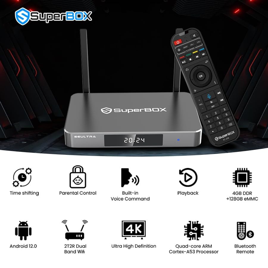 SuperBOX S6 BLACK GRAY Ultra TV BOX Android Voice Remote Control Fast Ship USA