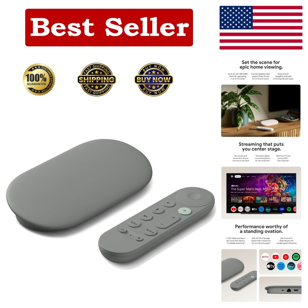 4K HDR TV Streamer with Voice Search Remote – 32GB Storage, Dolby Vision