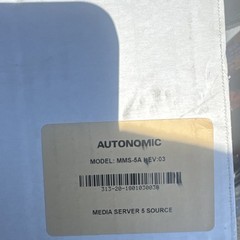 Autonomic Mirage MMS-5A Media Server 5 Source Box AU-MMS-5A MMS-5A Model