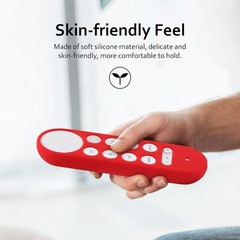 Cover for Google TV Streamer 4K 2024 Voice Remote Control Red Silicone Case P…