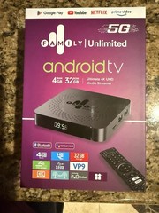 Family Unlimited Android TV Box 4K UHD HDR10+ 32GB Android 11 Wi-Fi HDMI