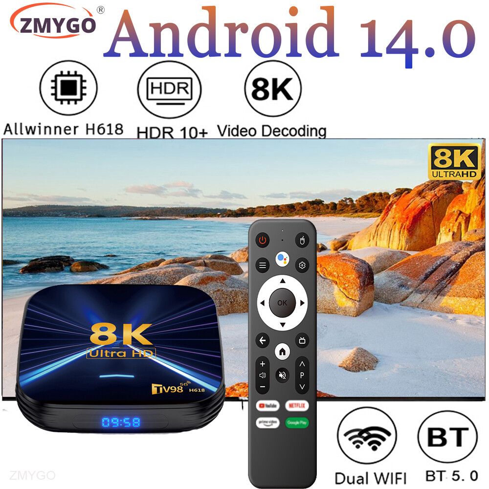 Tv Box WIFI6 BT 5.0 Allwinner H618 Octa core HD Media